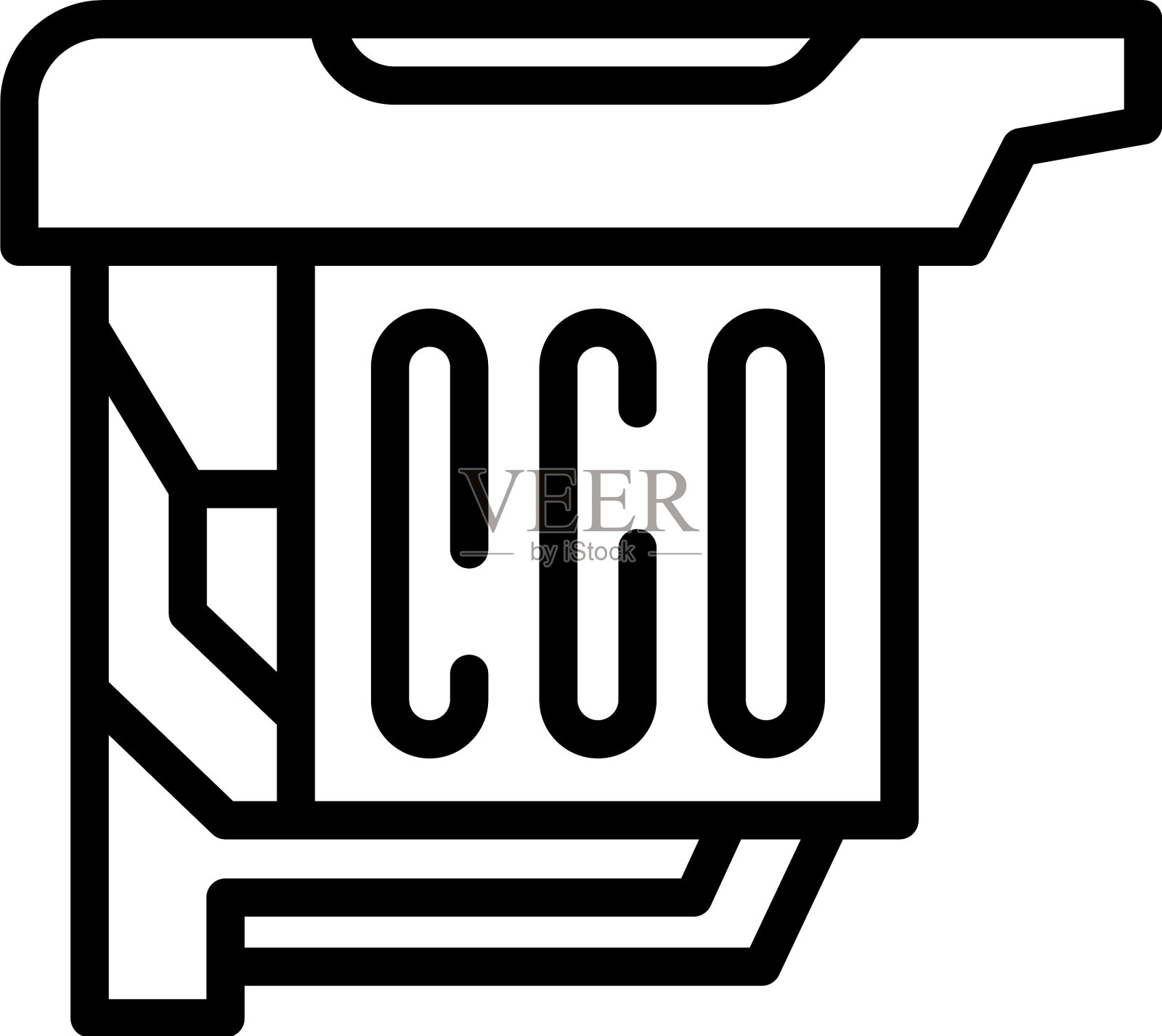 生态墨盒图标轮廓风格插画图片素材