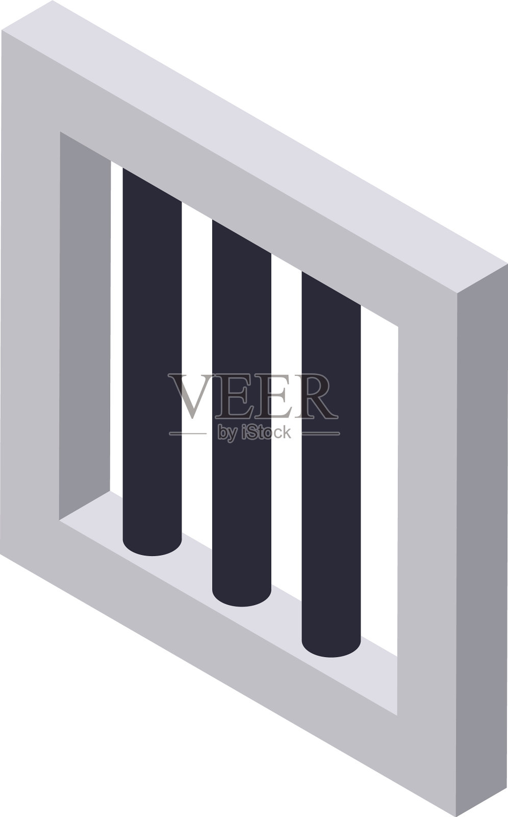 监狱窗口图标等距样式插画图片素材