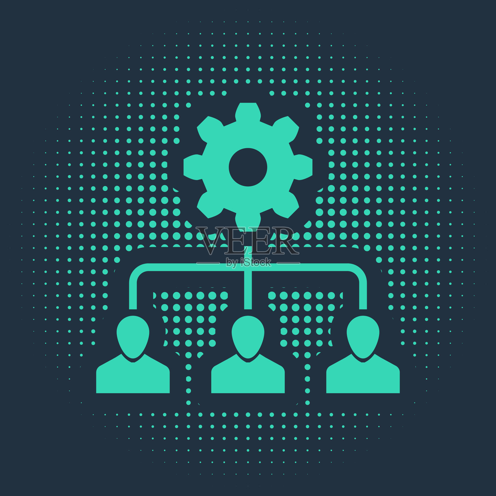 绿色铅管理图标隔离在蓝色插画图片素材