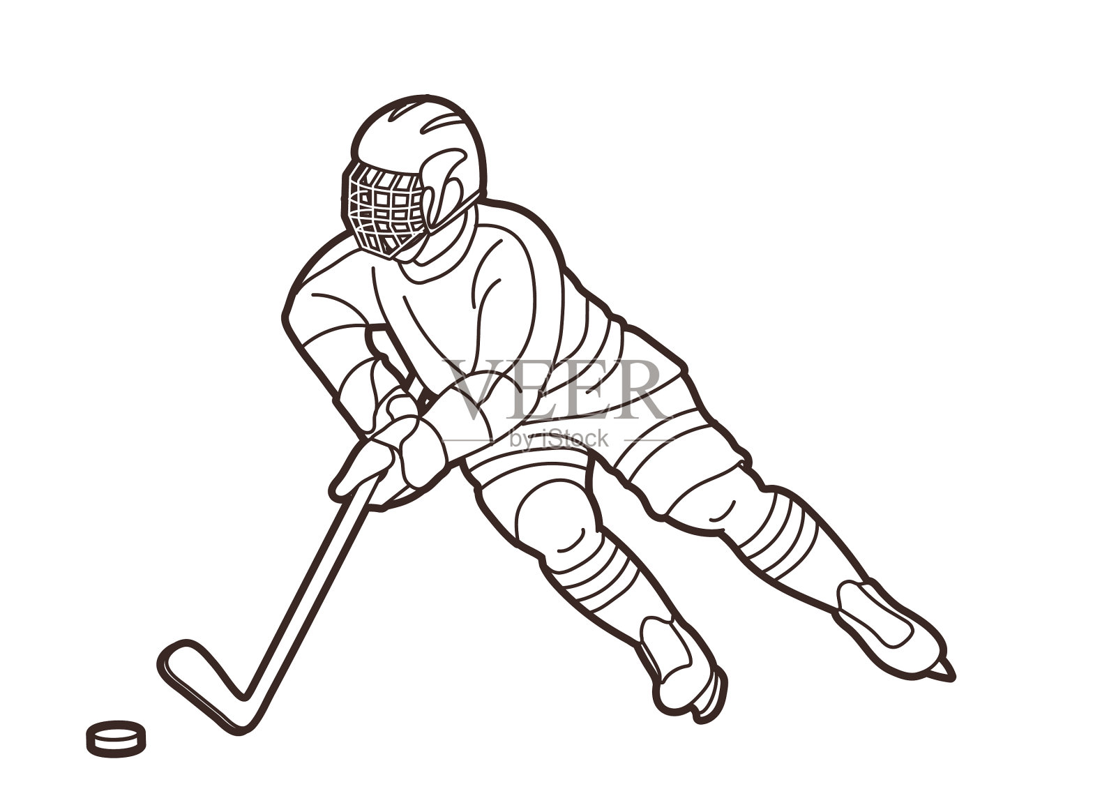 冰球运动员动作卡通运动图形设计元素图片