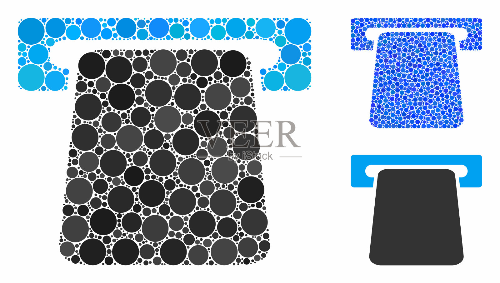 银行ATM组成图标球项目插画图片素材