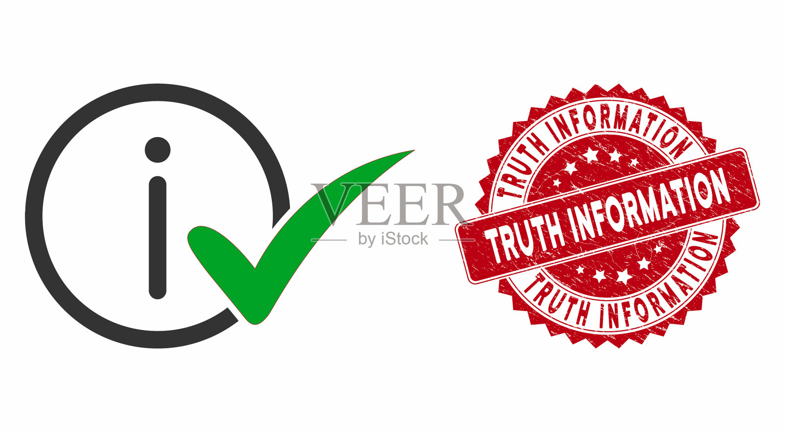 真相信息图标与刮的真相插画图片素材