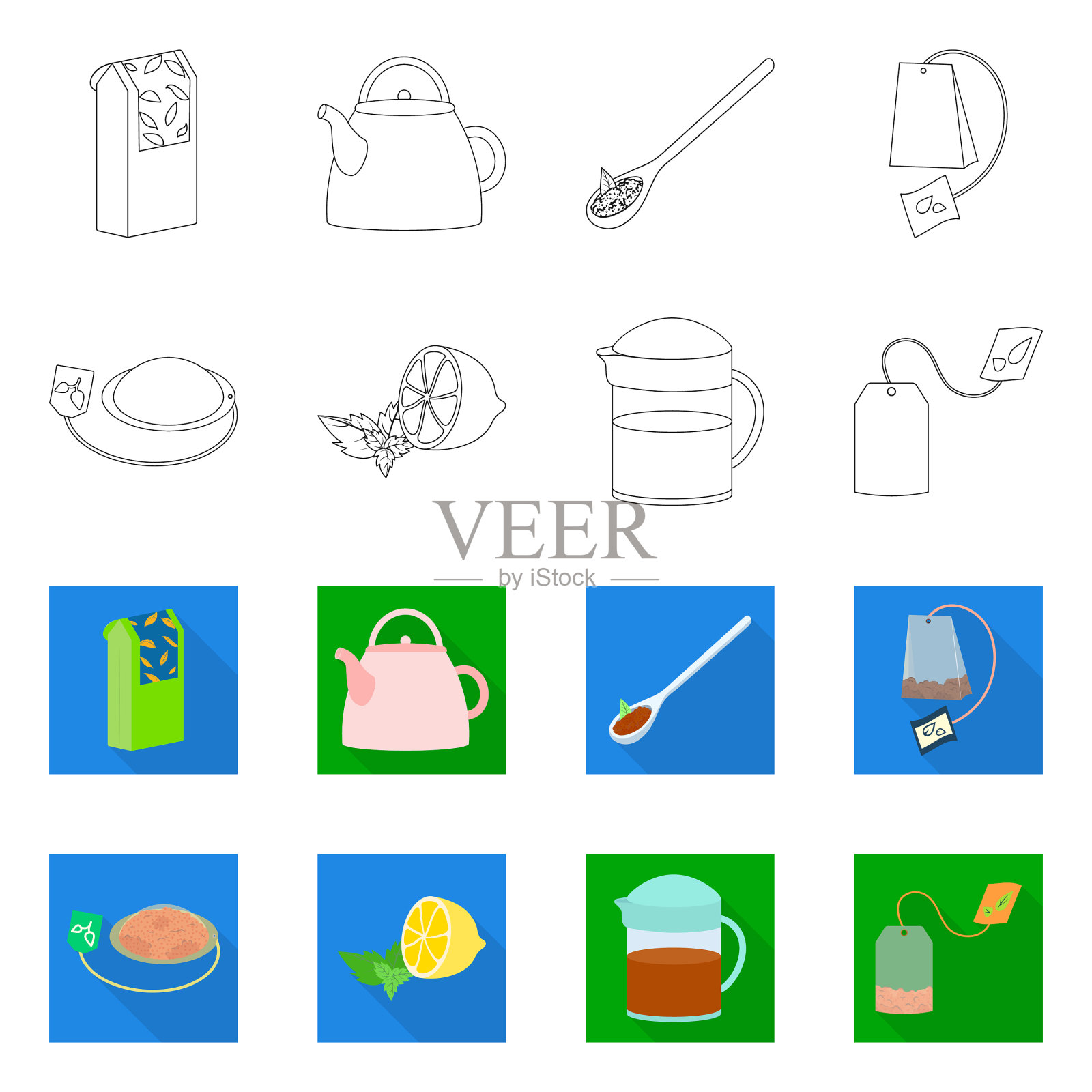 健康和花卉的象征图标素材