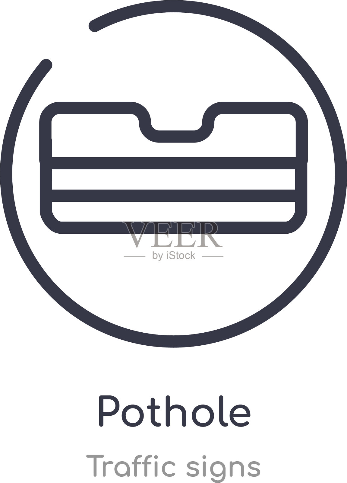 坑洞轮廓图标隔离线从交通插画图片素材