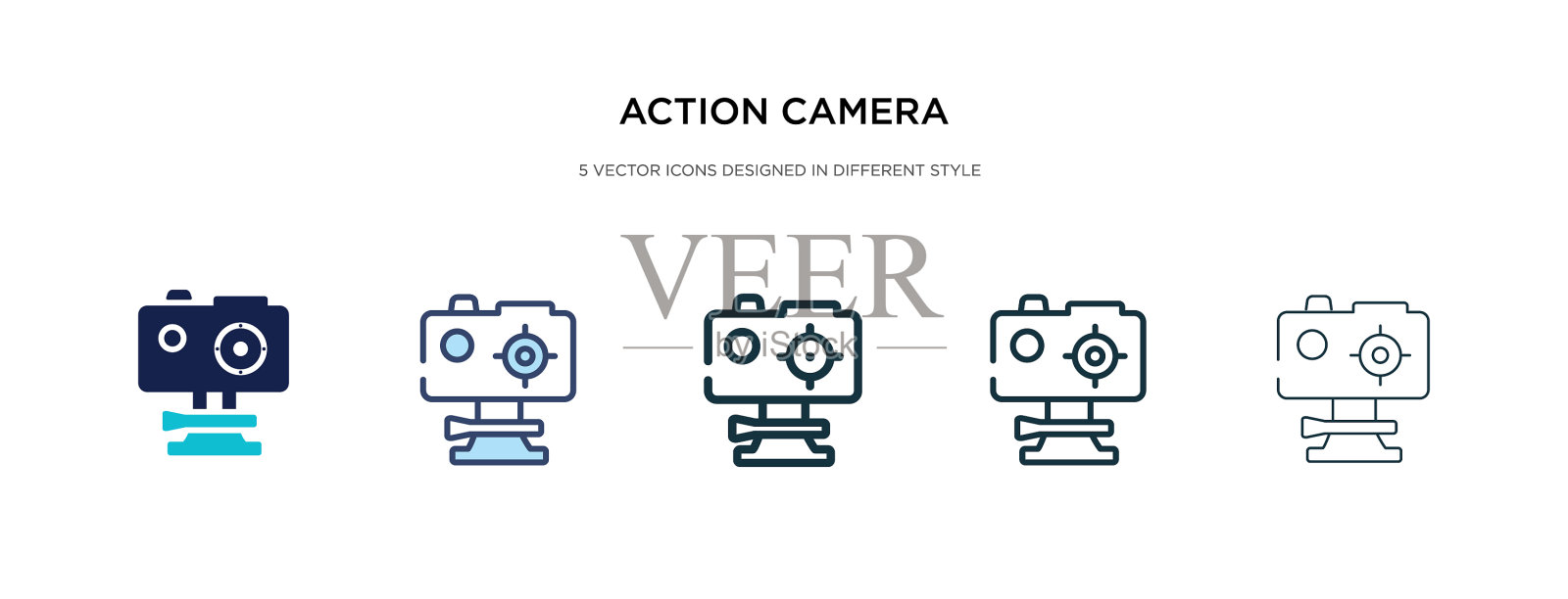 动作相机图标有两种不同的风格图标素材
