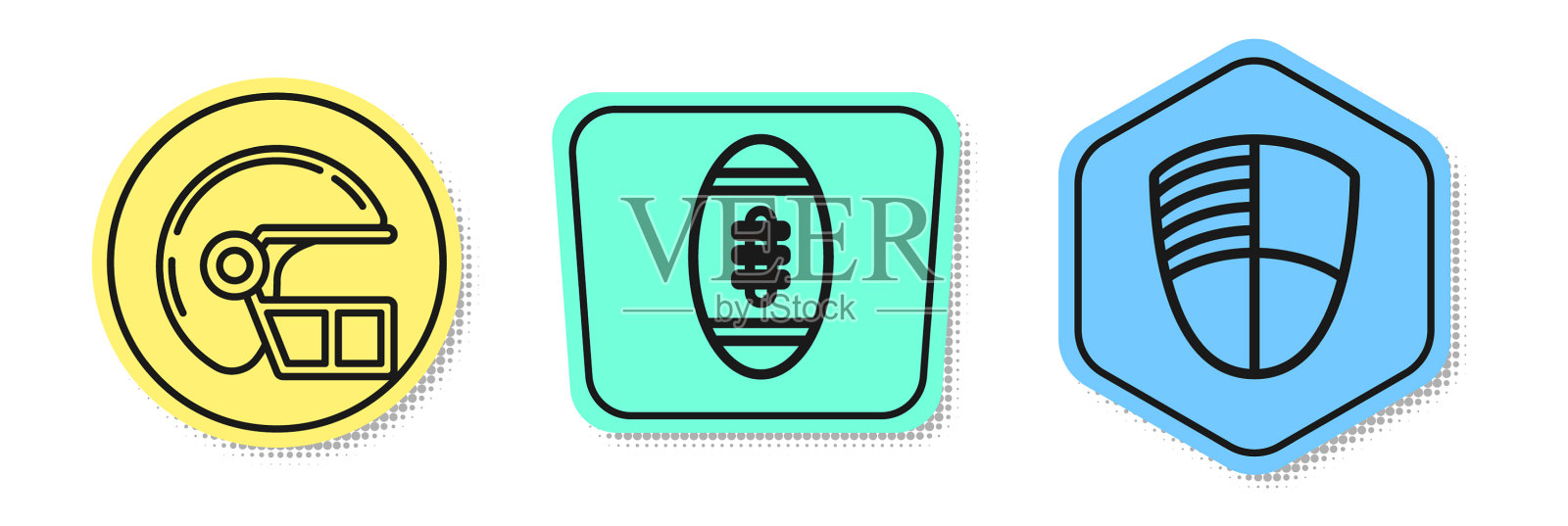 定线美式橄榄球头盔美式图标素材