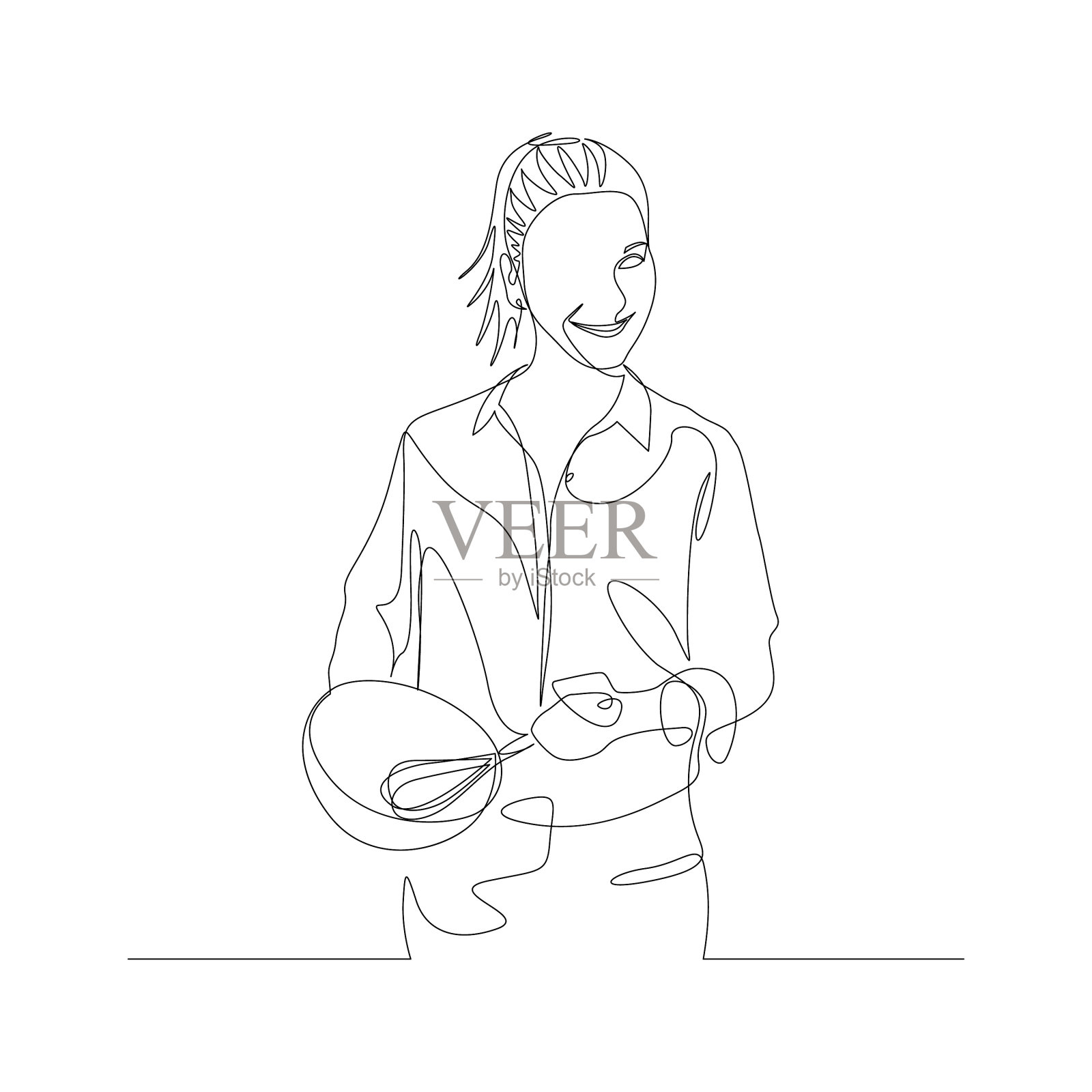 连续一行女人在碗里打鸡蛋设计元素图片