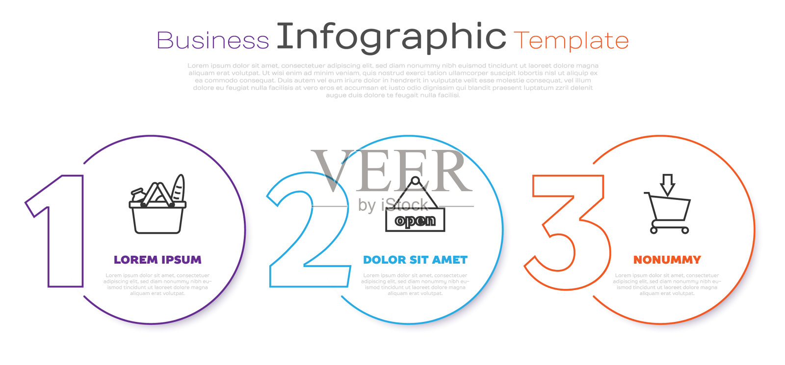 设行购物篮和食品挂牌插画图片素材