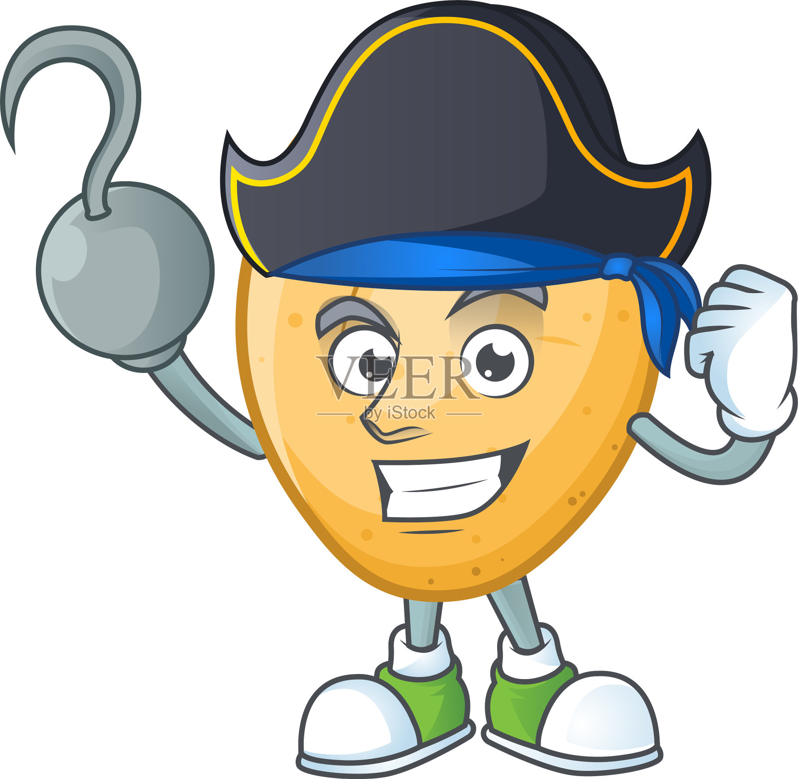 一只手穿着海盗土豆的卡通人物设计元素图片