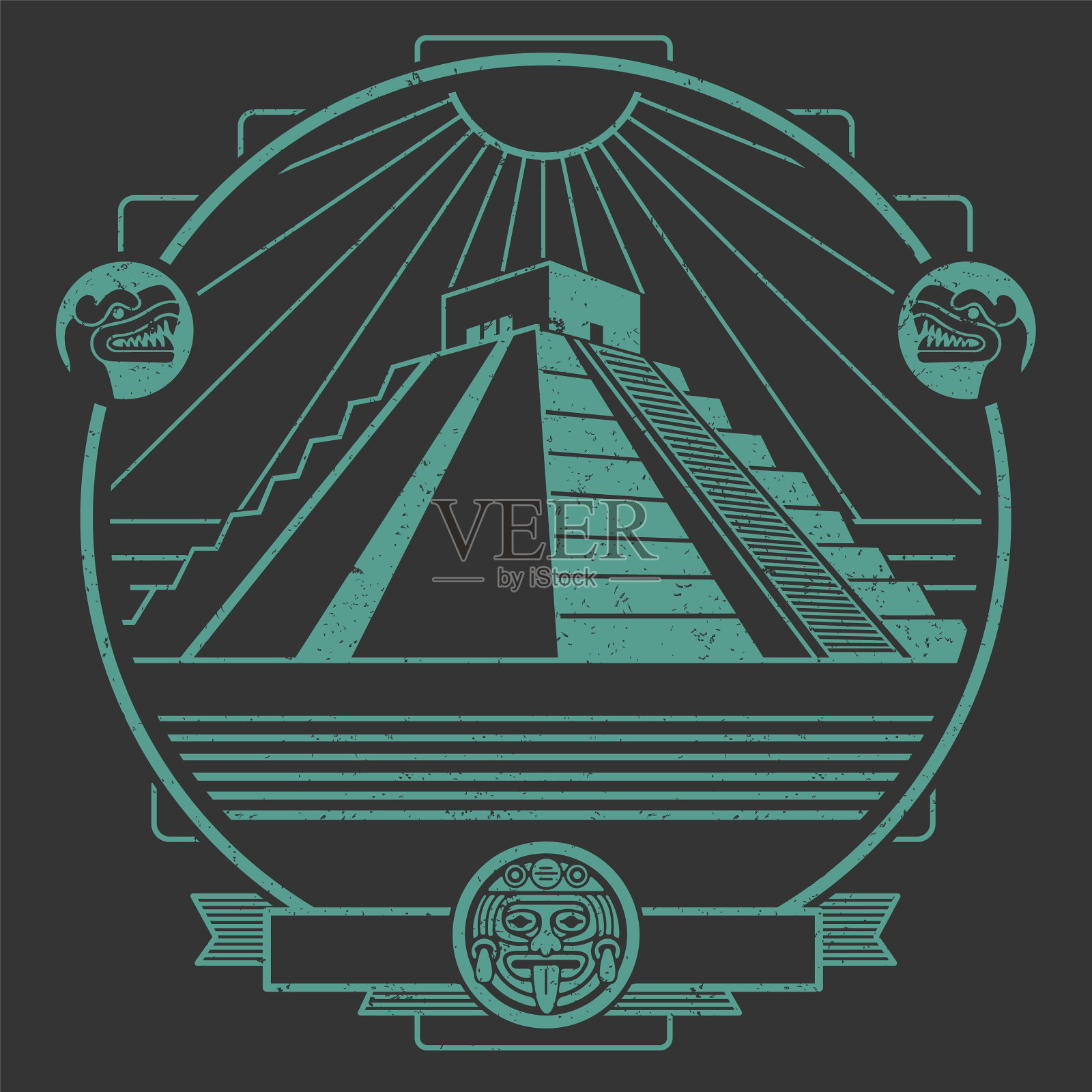 古代玛雅人插画图片素材