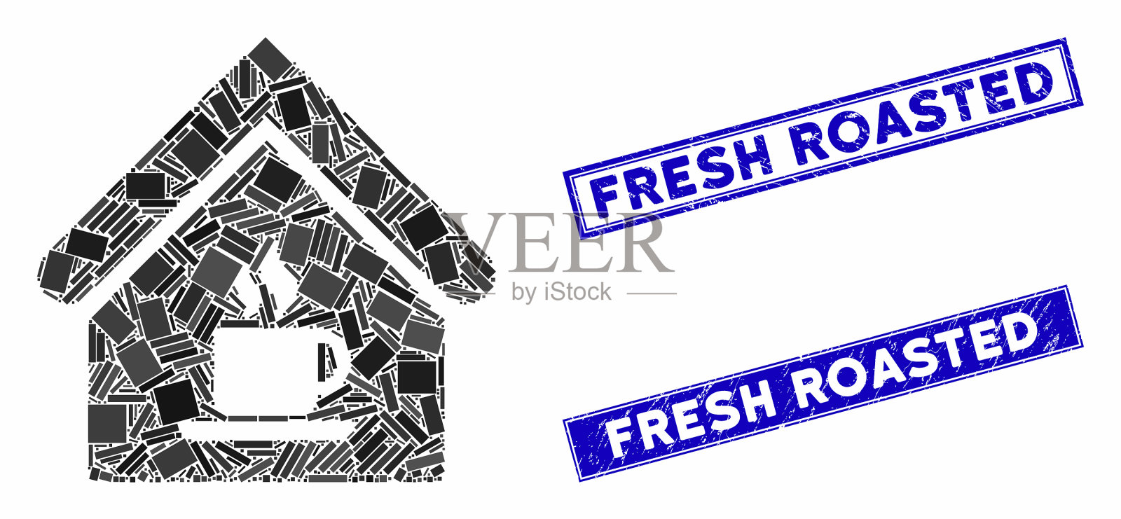 马赛克和垃圾矩形新鲜插画图片素材