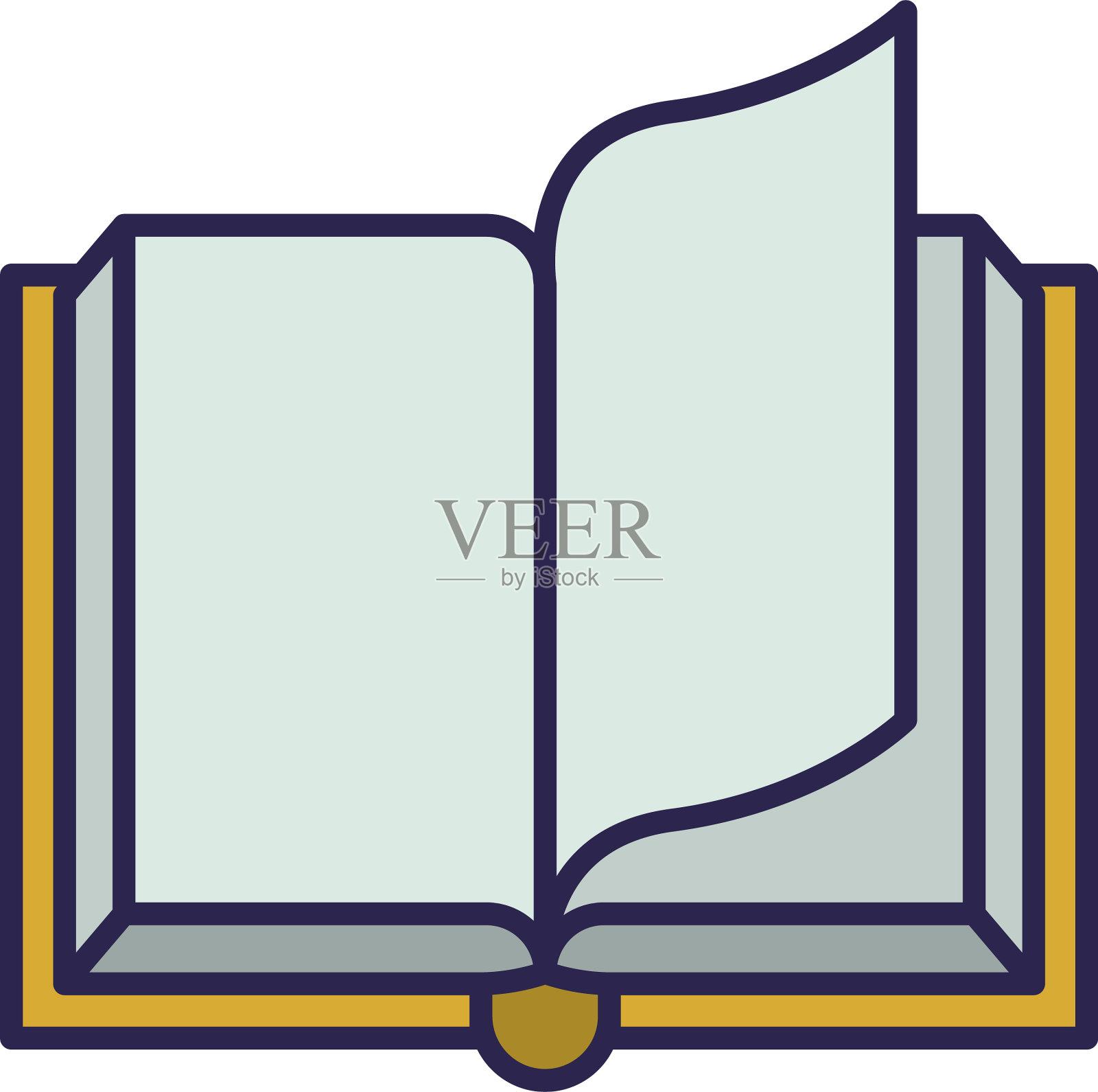 教育课本打开孤立图标插画图片素材