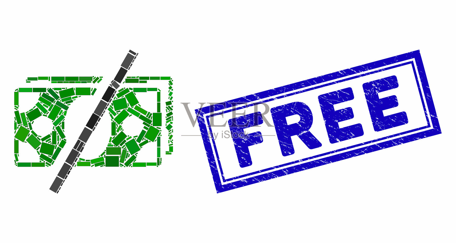 矩形拼贴无费用与纹理自由印章插画图片素材