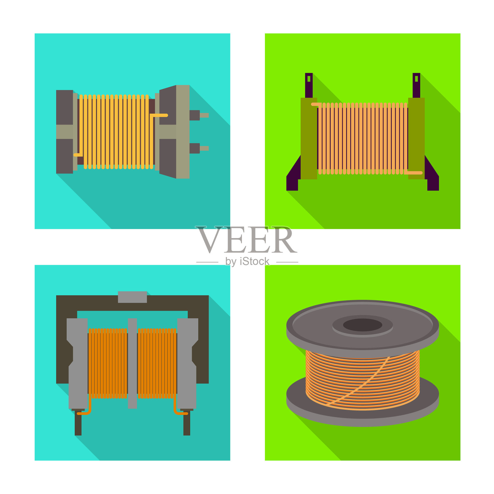 设计压缩和扭转标志集图标素材