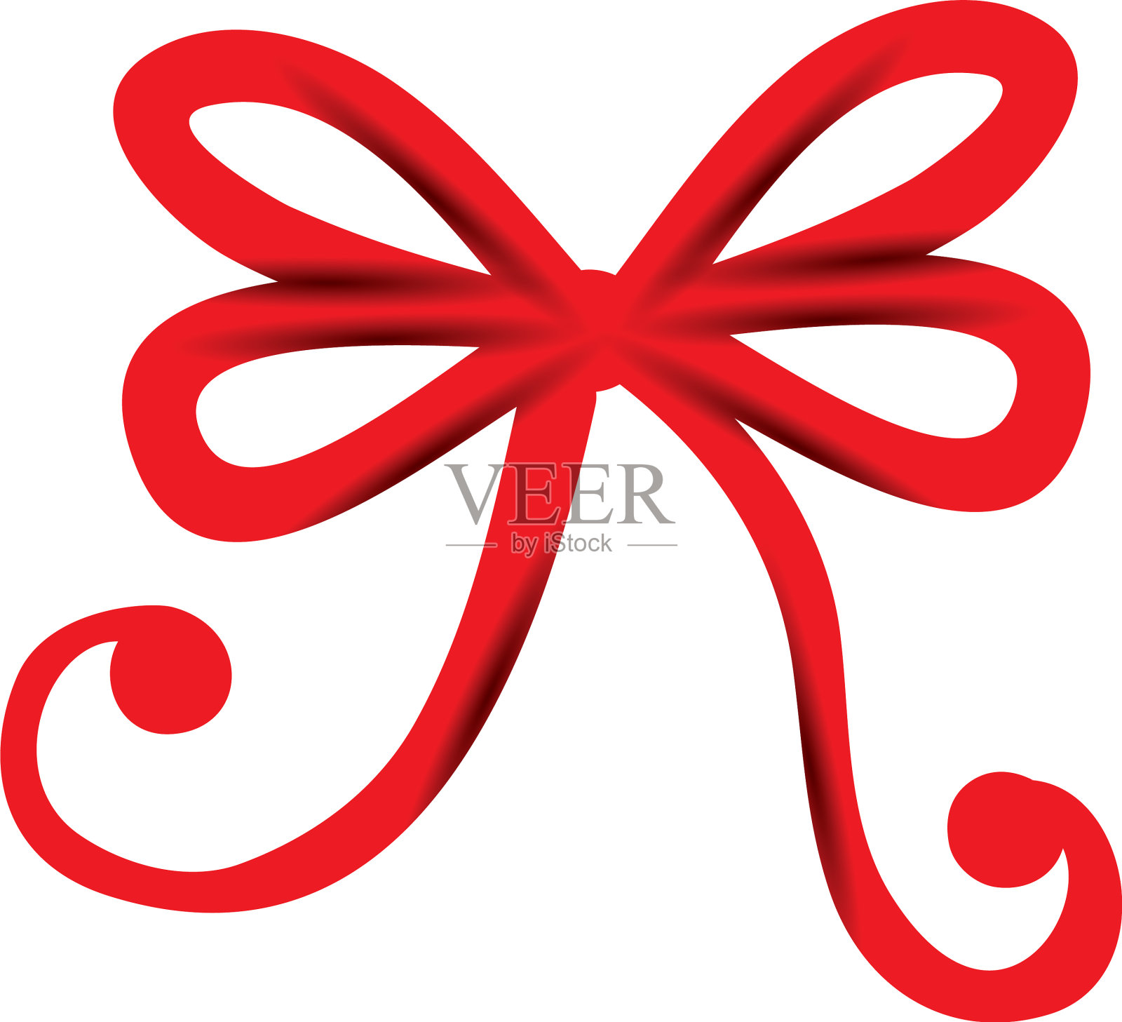 蝴蝶结丝带圣诞装饰孤立图标设计元素图片