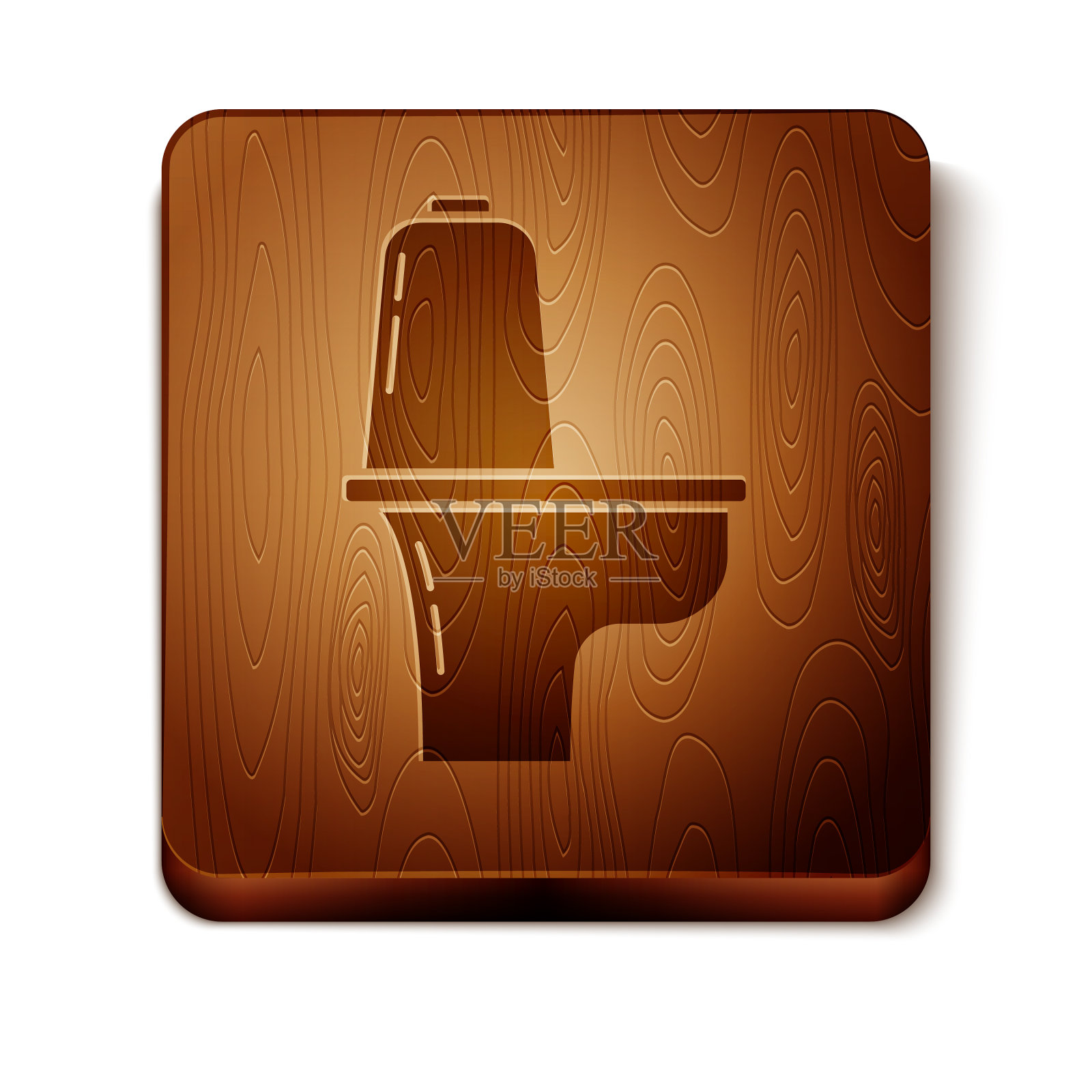 棕色马桶图标孤立在白色上插画图片素材