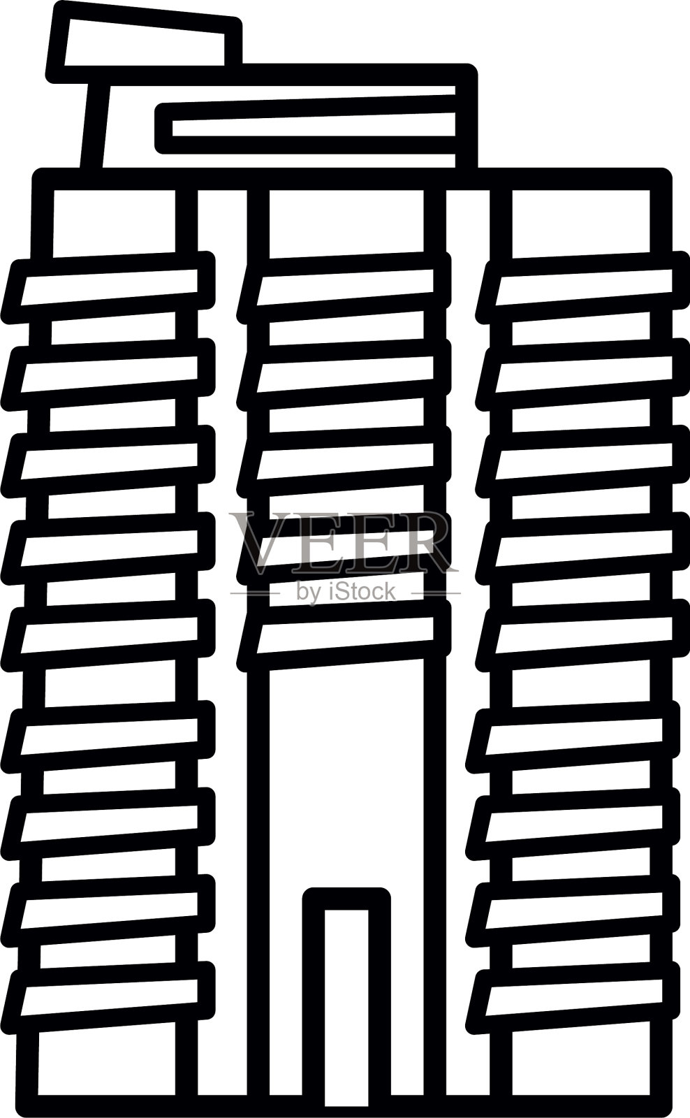 纽约建筑线条风格的图标设计元素图片