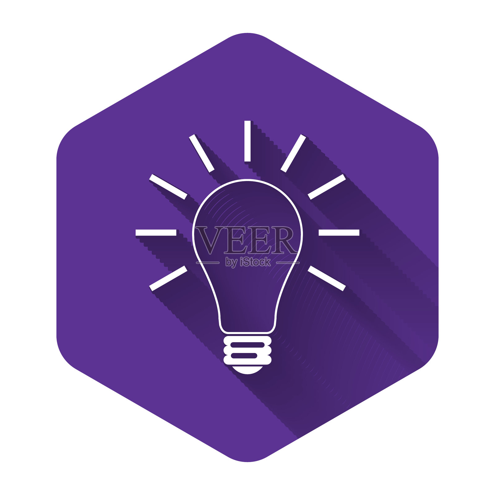 白色灯泡与射线闪烁图标隔离图标素材