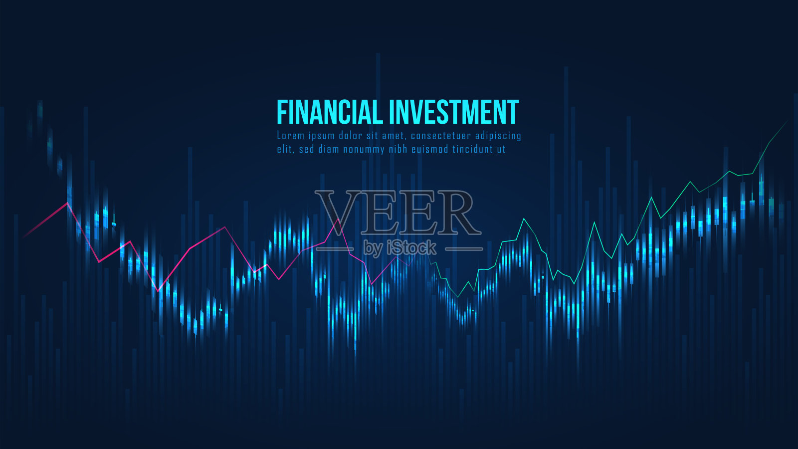 股票市场或外汇交易图表插画图片素材