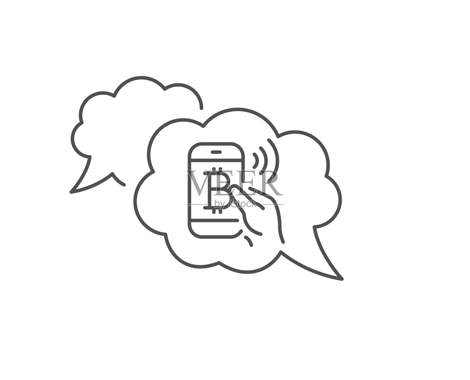 比特币移动支付线图标加密货币标志图标素材