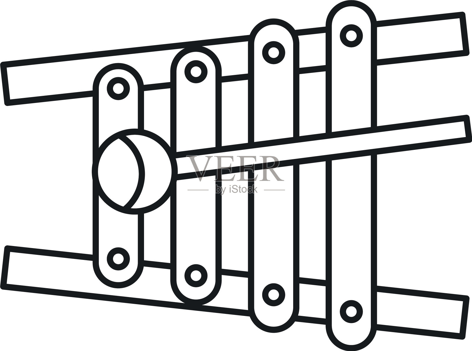 玩具木琴线条风格的图标设计元素图片