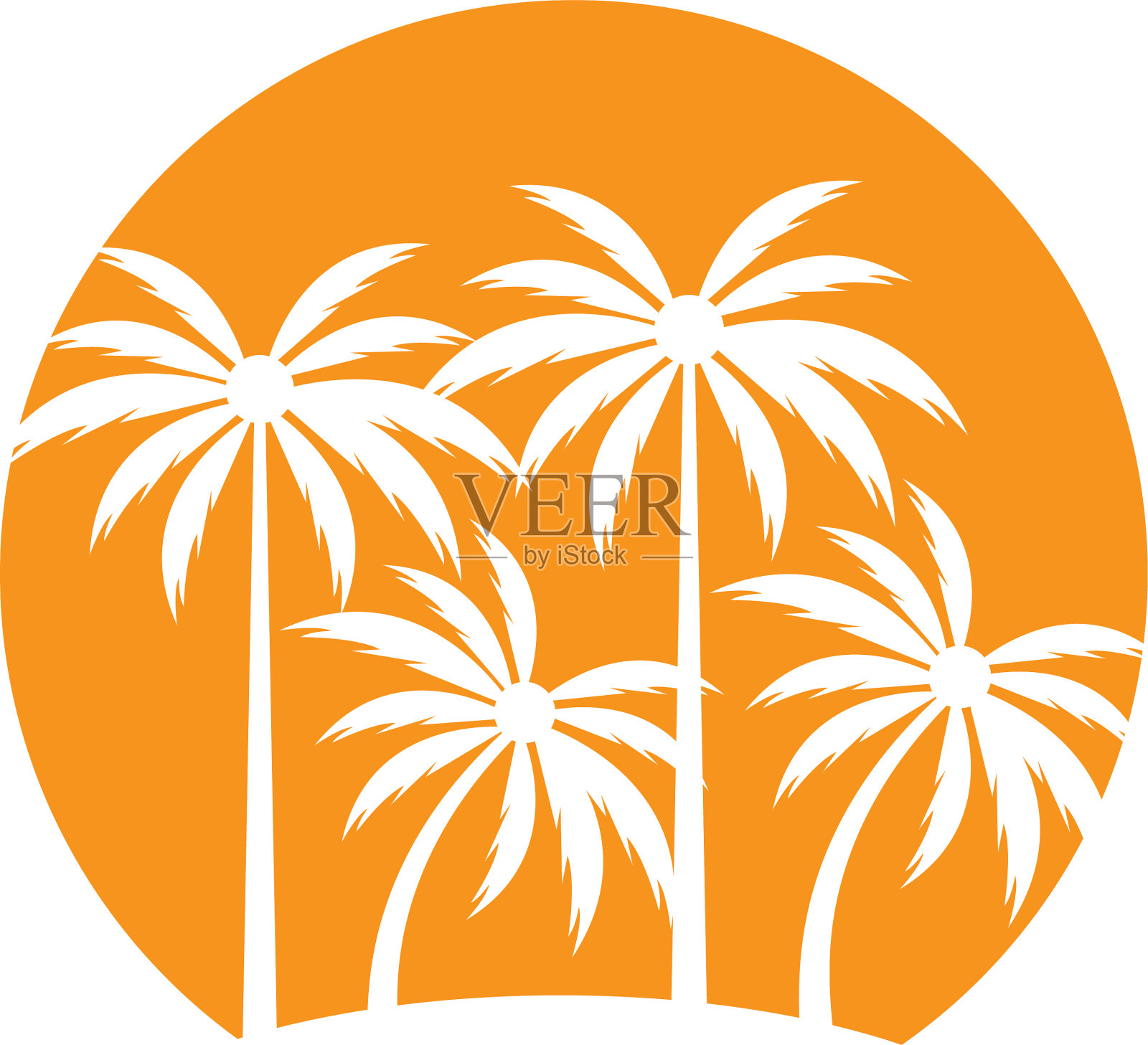 棕榈树夏季标志模板设计元素图片