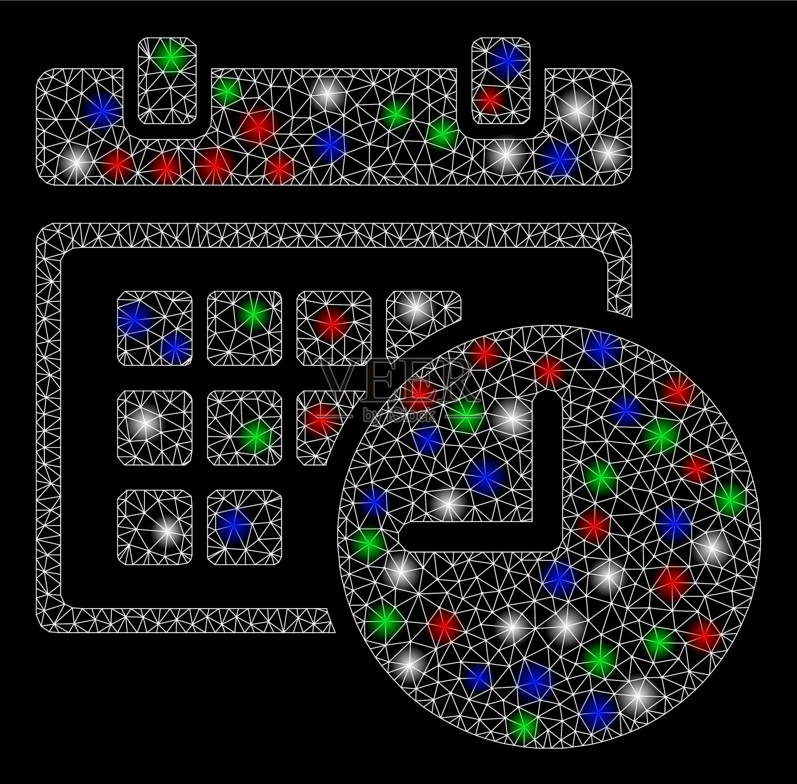 亮网胴体日期和时间与亮点插画图片素材