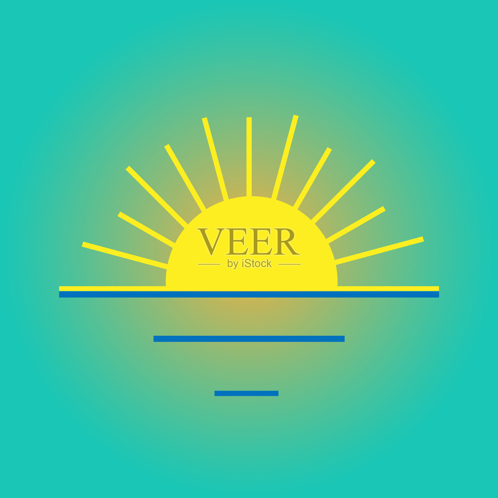 彩色图标日落日出的象征图标素材