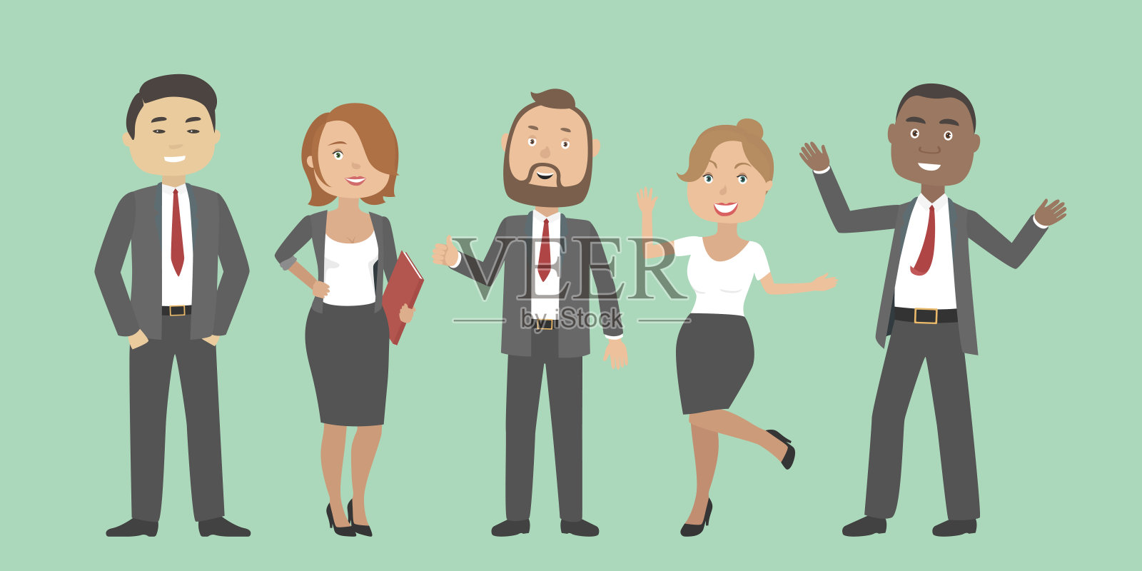 多民族办公室人员。矢量图插画图片素材