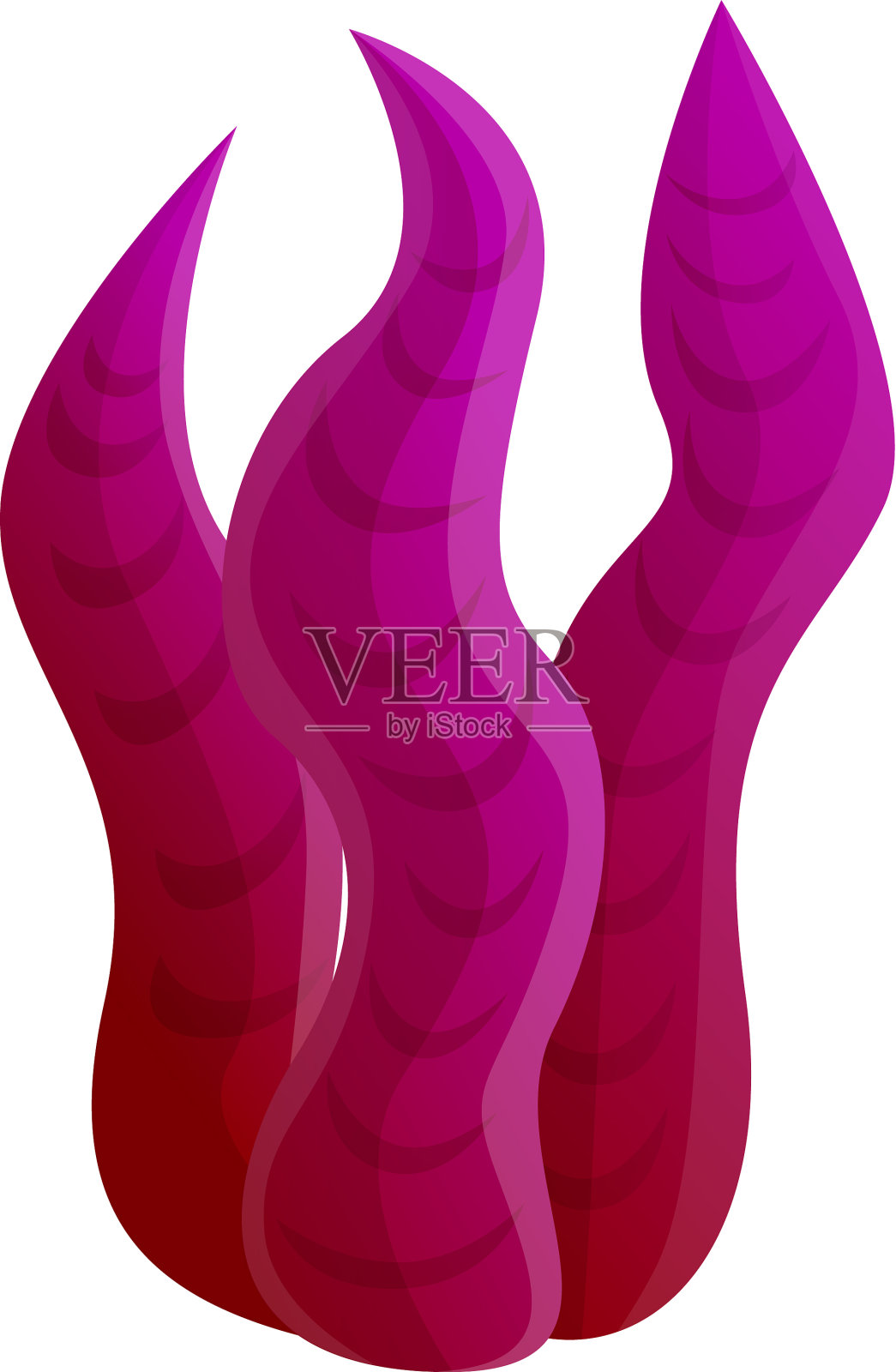 紫色珊瑚图标卡通风格设计元素图片