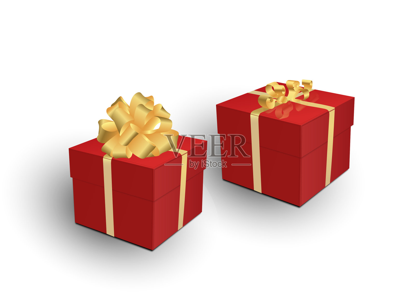 礼盒与金丝带和蝴蝶结3d设计元素图片