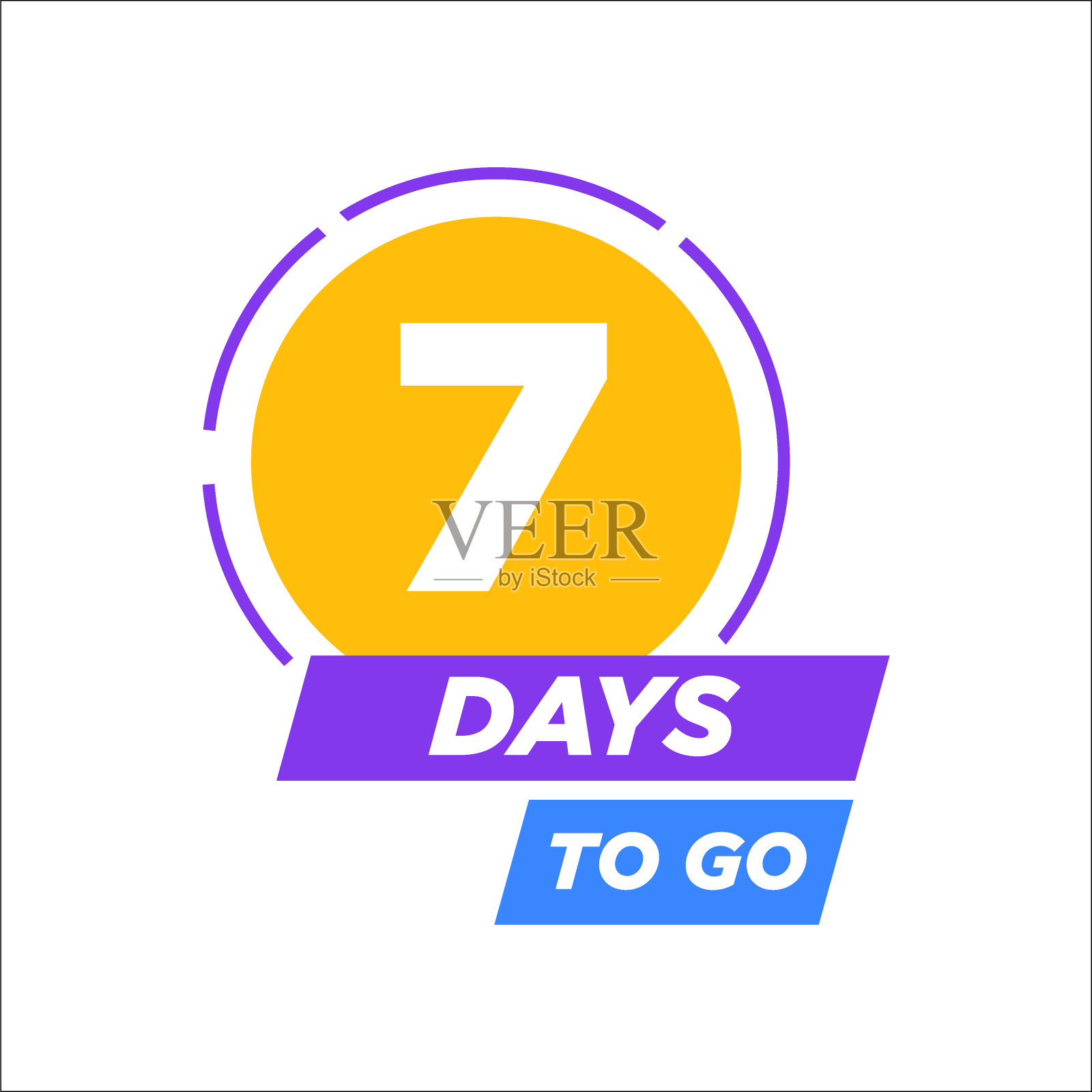 距离最后一个倒计时图标还有7天。7天去销售价格提供优惠交易定时器,7天仅矢量插图eps 10插画图片素材