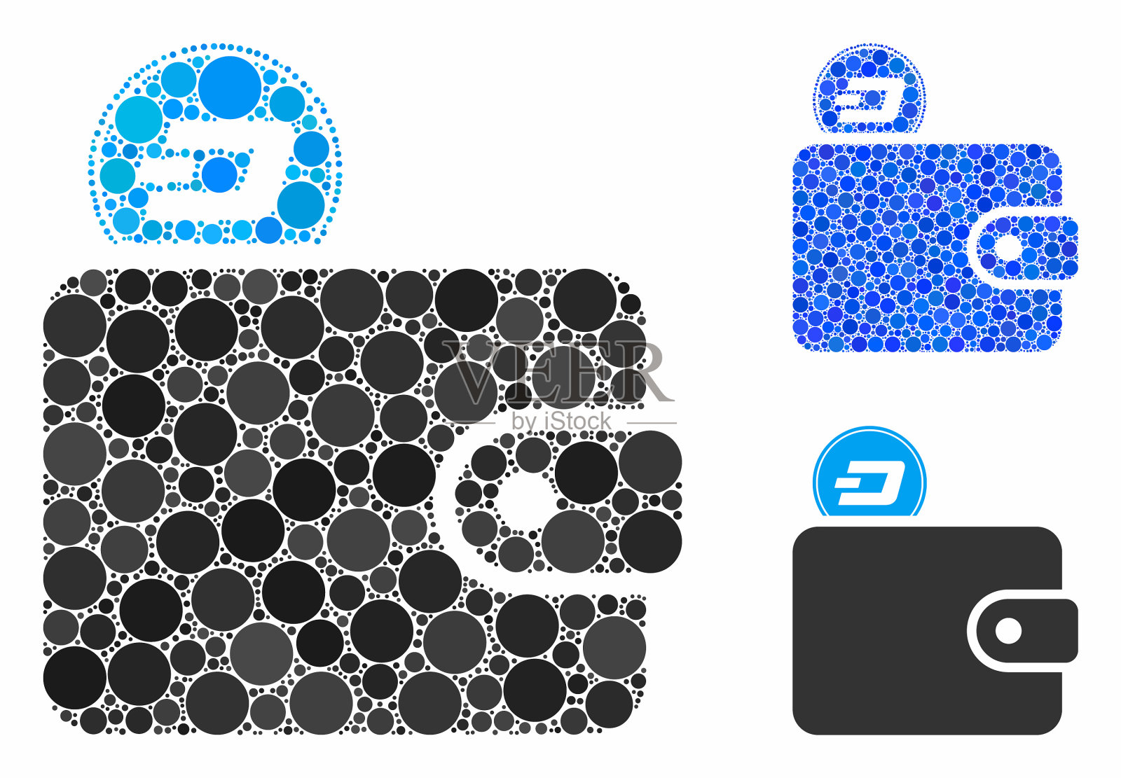 破折号皮夹组成图标圆点插画图片素材