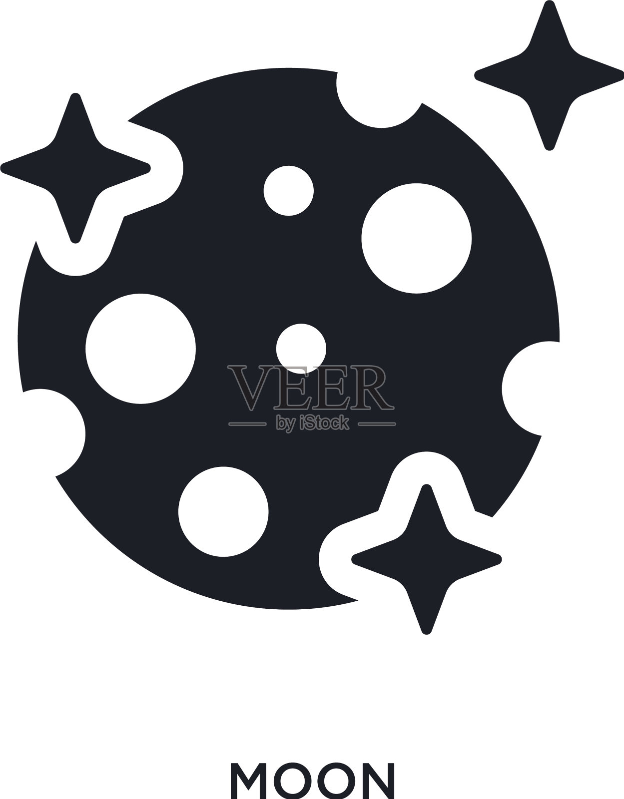 黑月孤立图标简单元素from设计元素图片