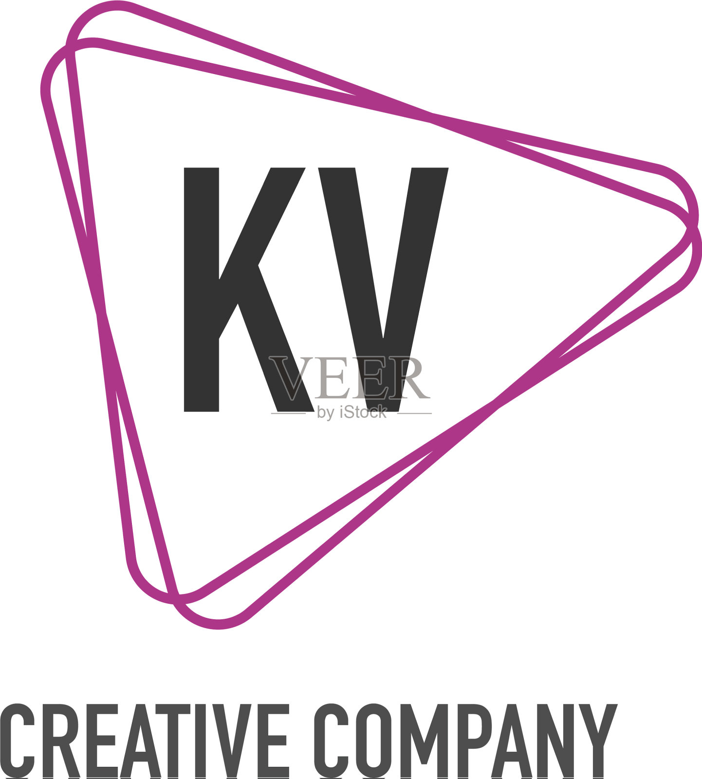 初始字母kv三角形设计标志概念插画图片素材