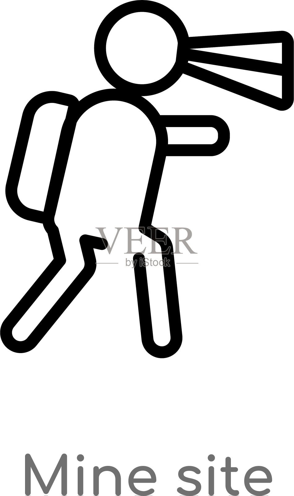 轮廓矿点图标孤立黑色简单线插画图片素材