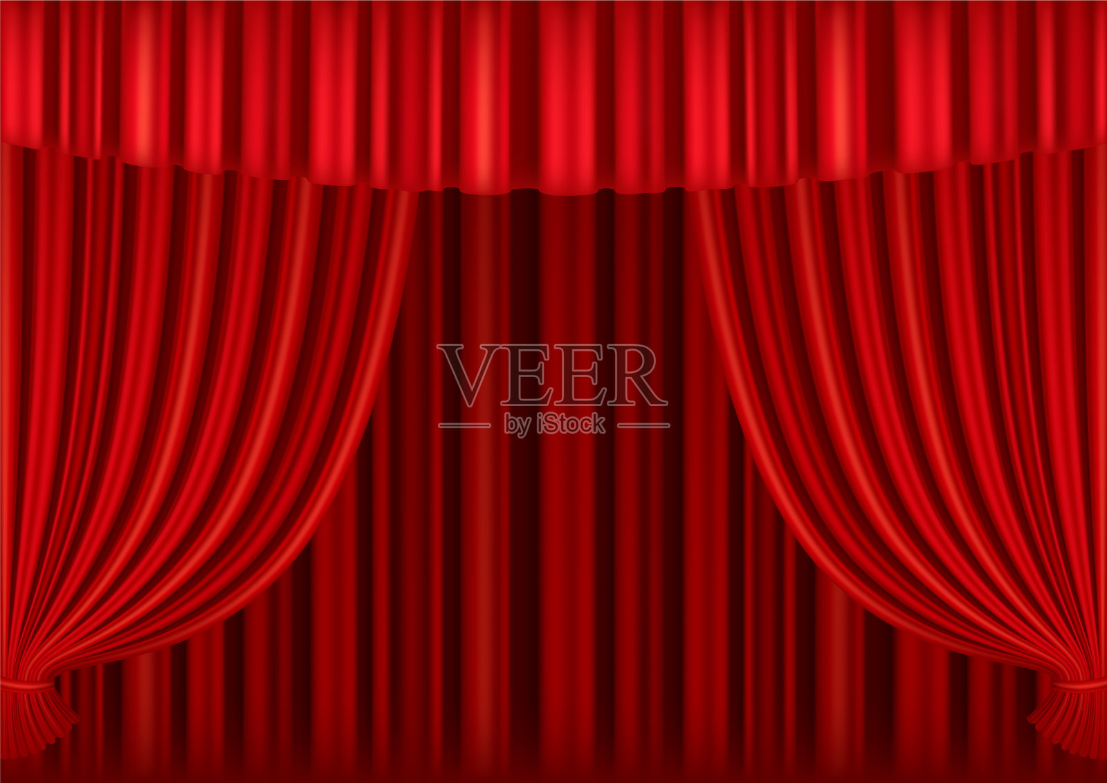 红窗帘剧场舞台插画图片素材
