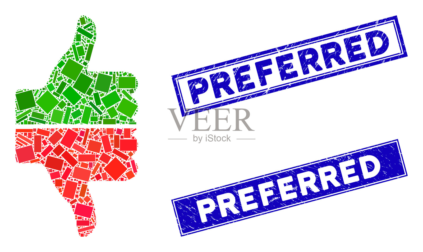 马赛克和划痕矩形插画图片素材