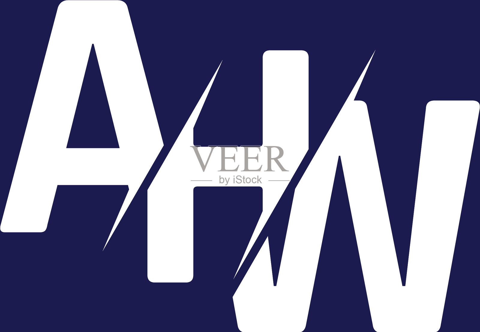 首字母组合logo设计ahw插画图片素材