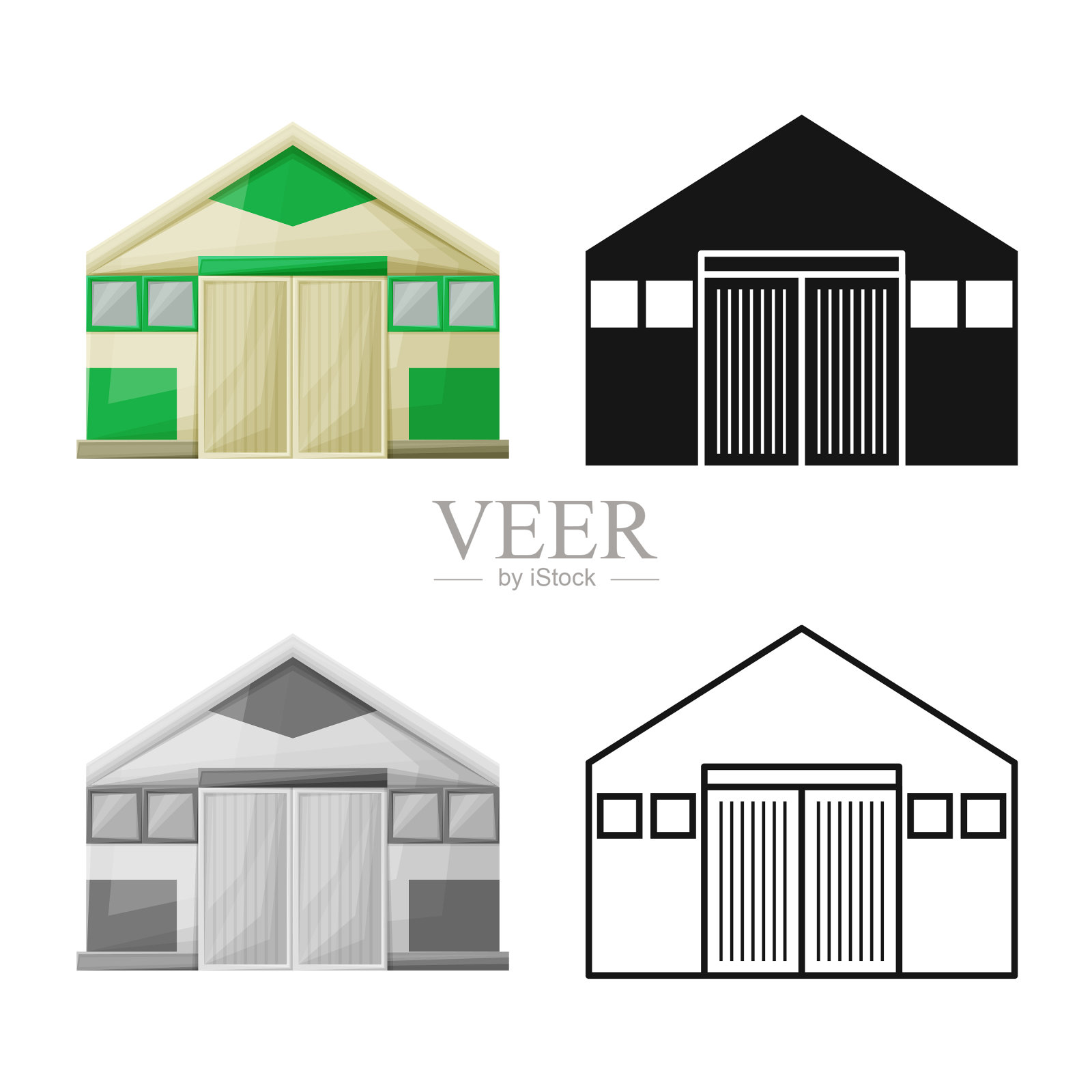 孤立的物体,机库和仓库的标志web图标素材
