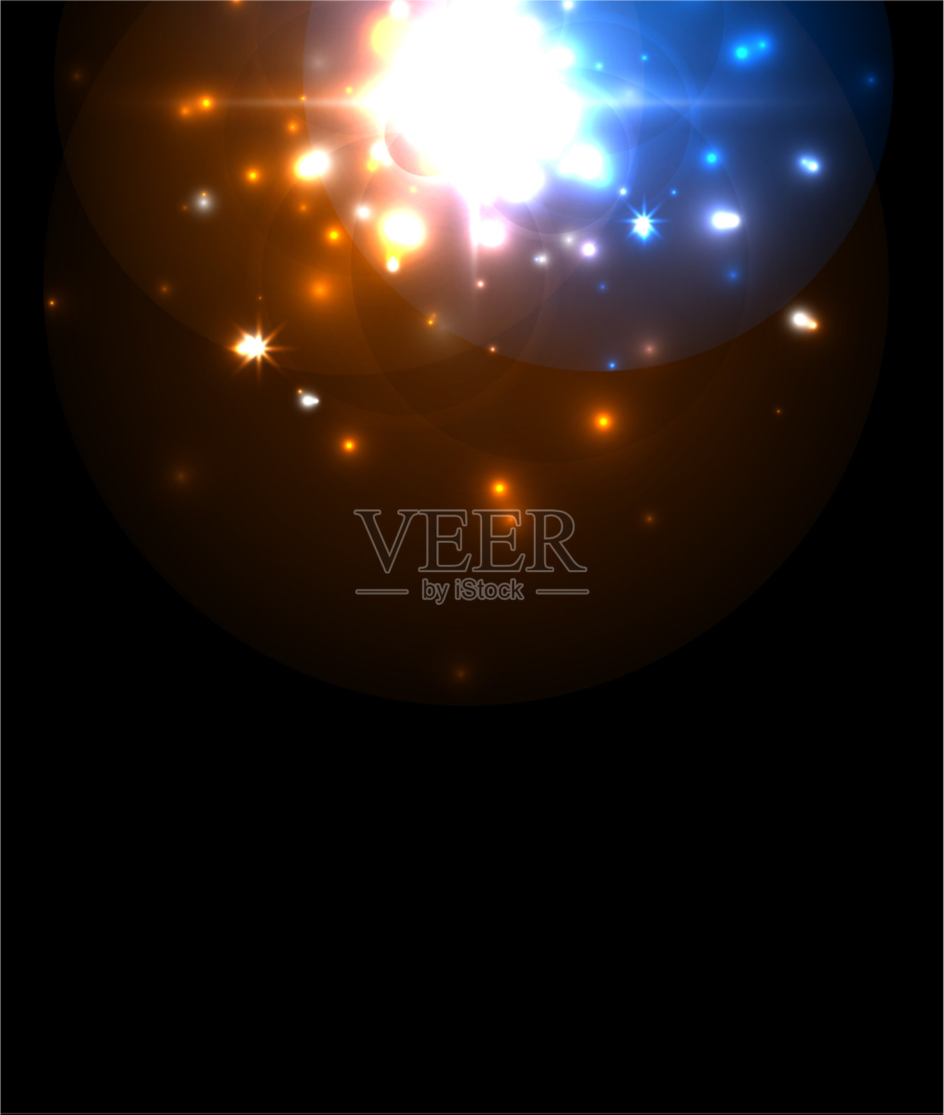 抽象的蓝色霓虹星背景庆祝插画图片素材