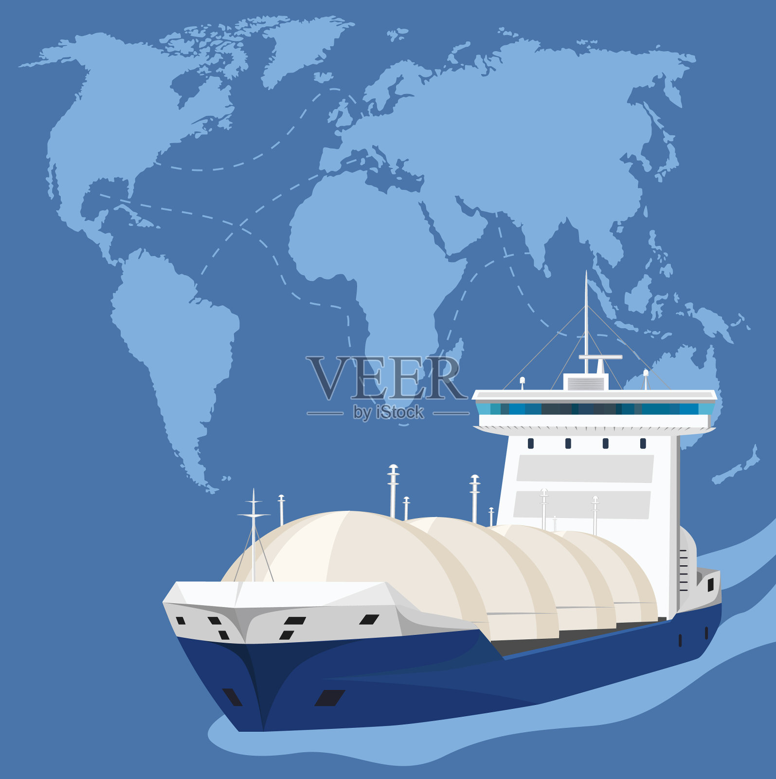 海景汽油船插画图片素材