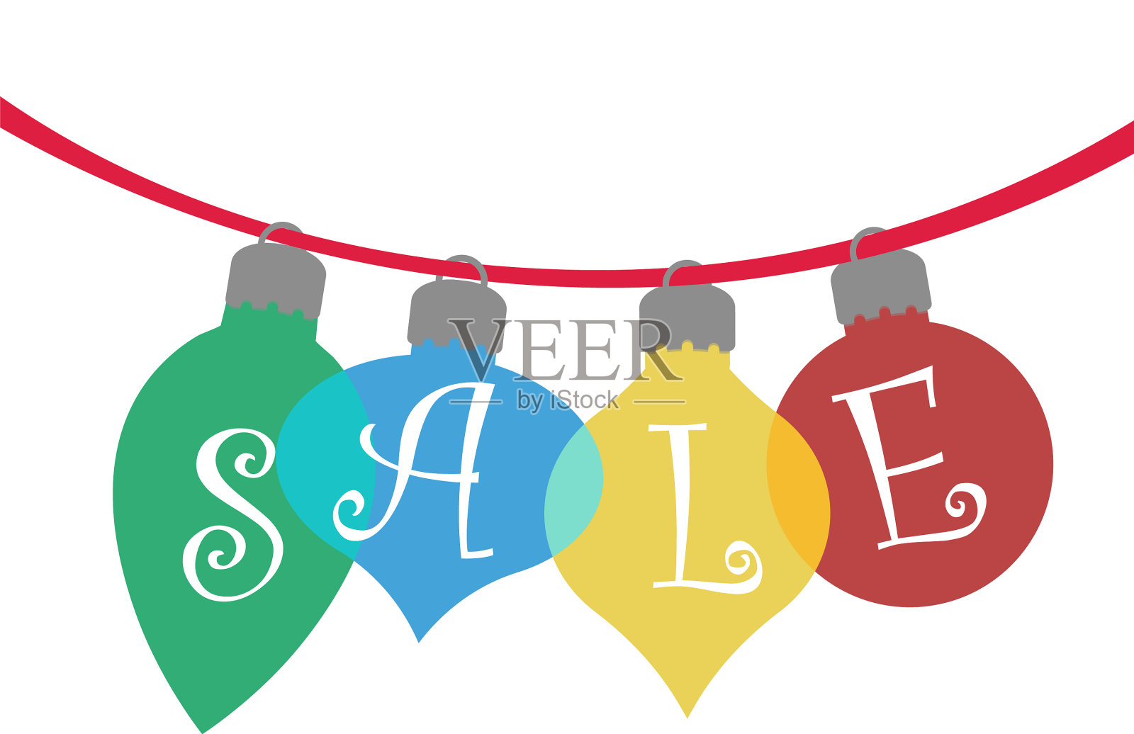 五颜六色的圣诞装饰品出售商品设计元素图片