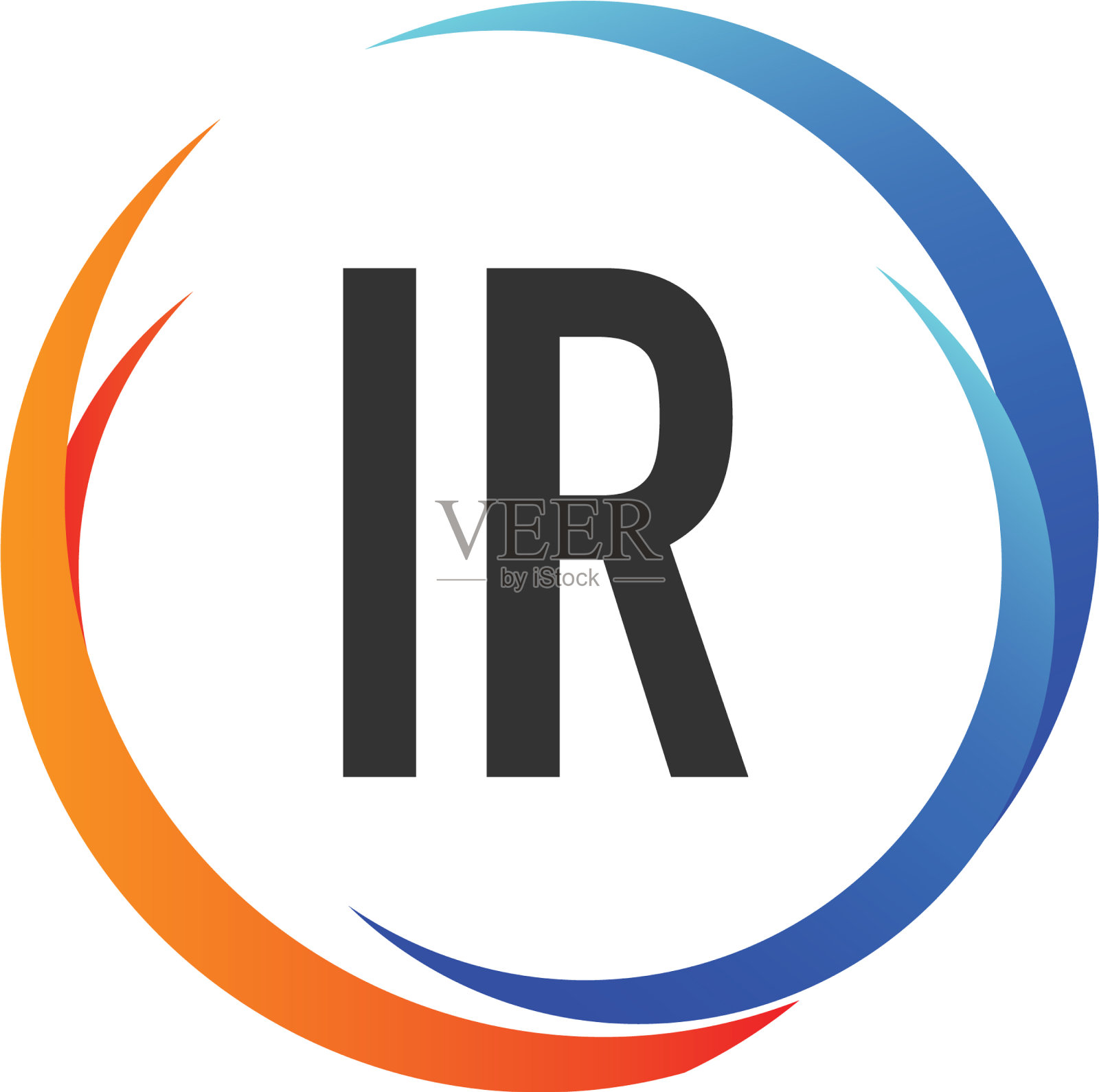 首字母ir有创意的swoosh设计标志插画图片素材