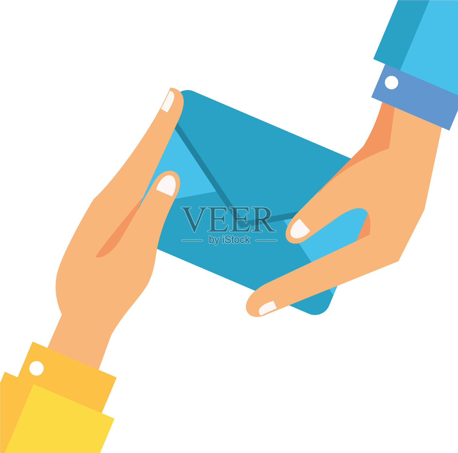 手与信封邮件邮政服务插画图片素材