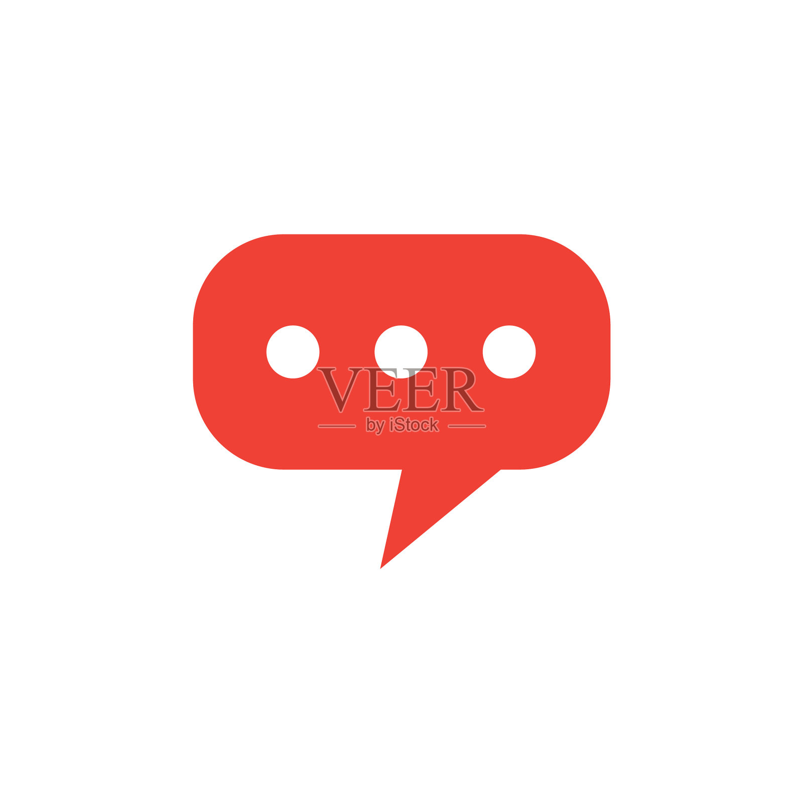 语音气泡红色图标白色背景红色图标素材