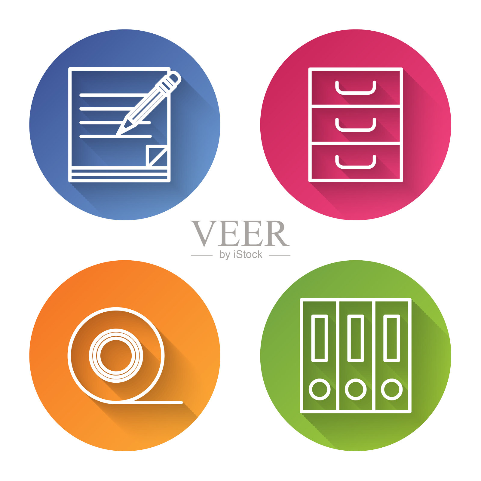 设置行空白笔记本和铅笔与橡皮擦插画图片素材