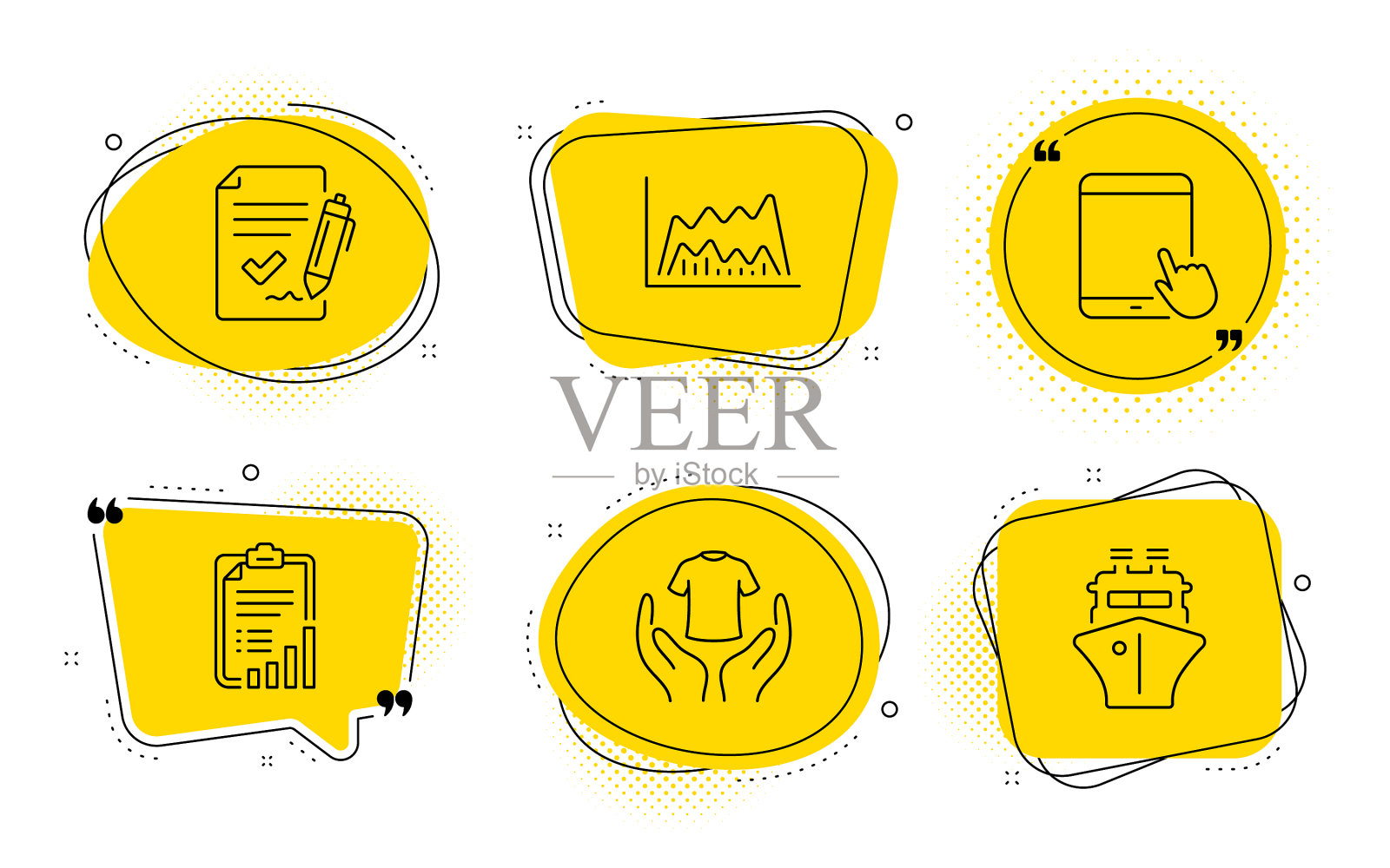 持有t恤清单和平板电脑图标集图标素材