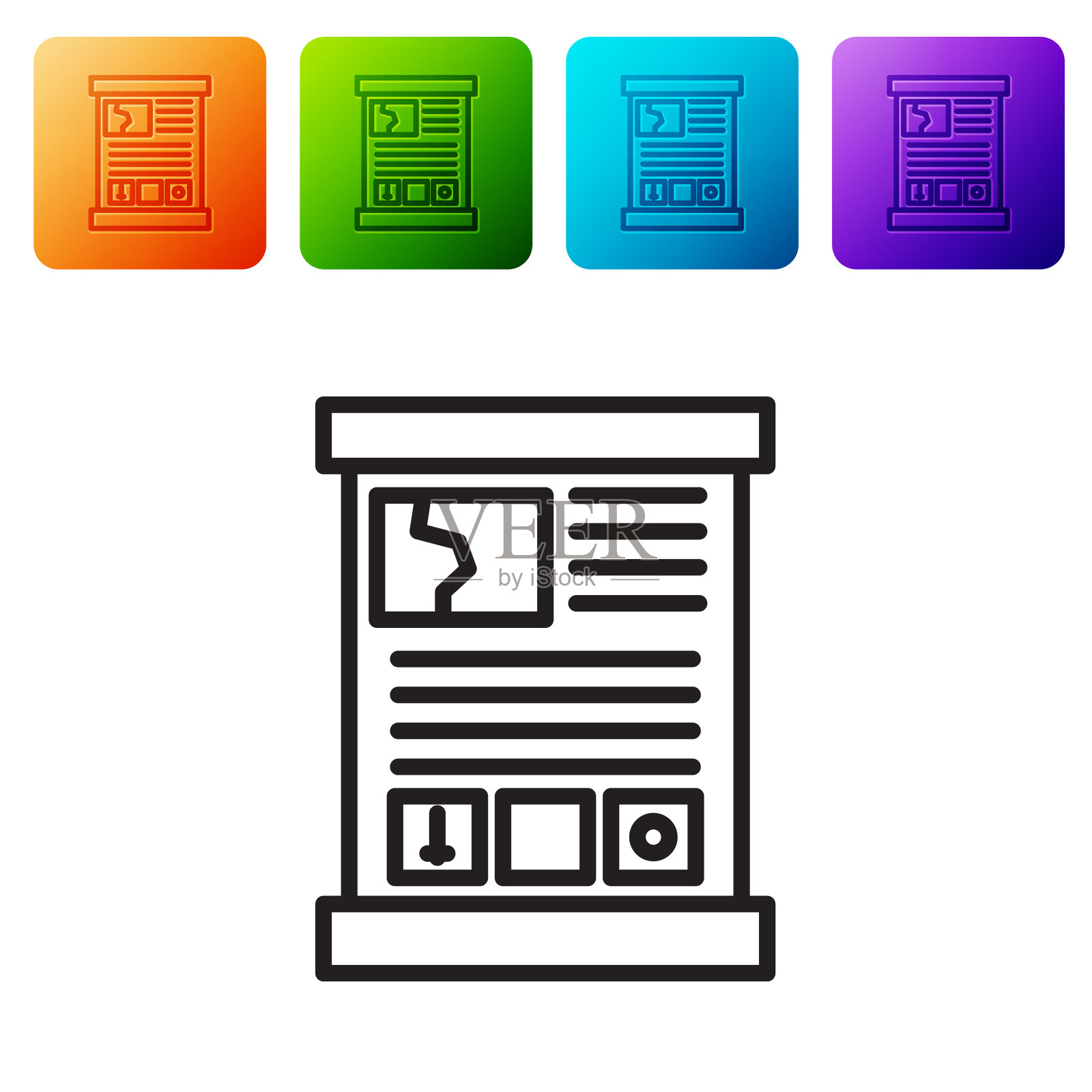 游戏指南图标黑线孤立在白色上图标素材