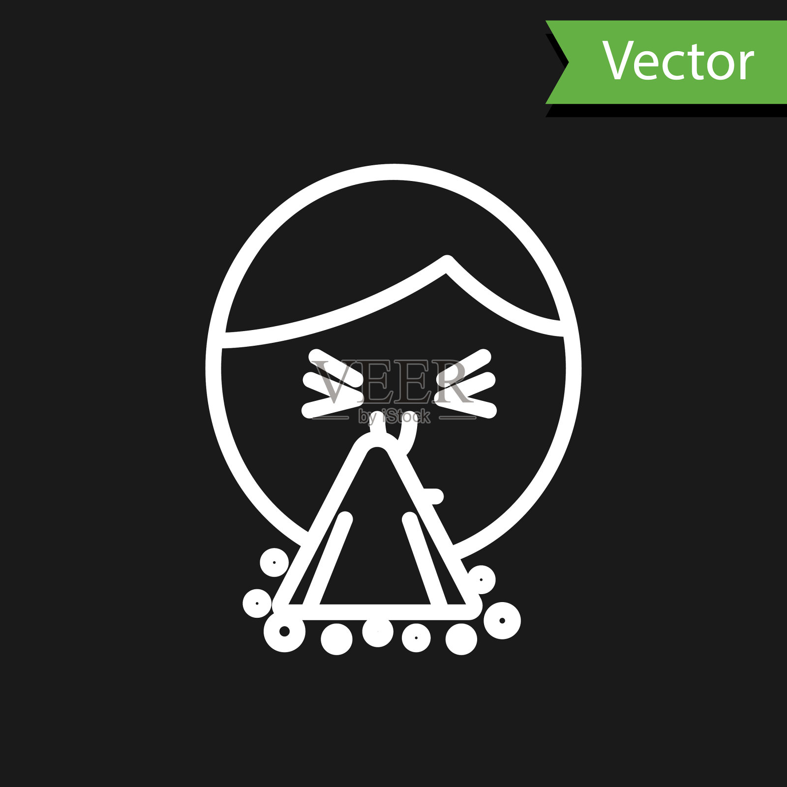 拿着手帕或餐巾的白线工人插画图片素材